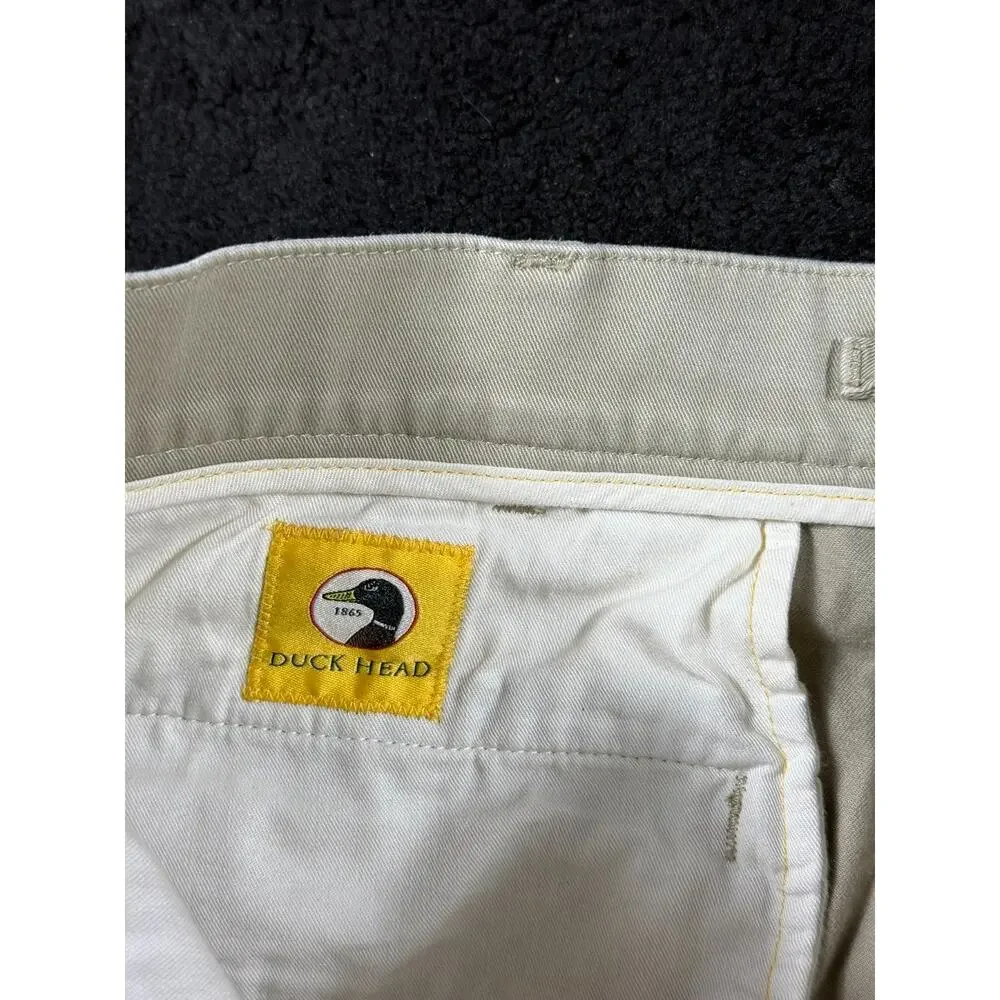 Duck Head Pants Mens 32x32 Khaki Chino Hiking Tan Cotton Causal Outdoor Stretch